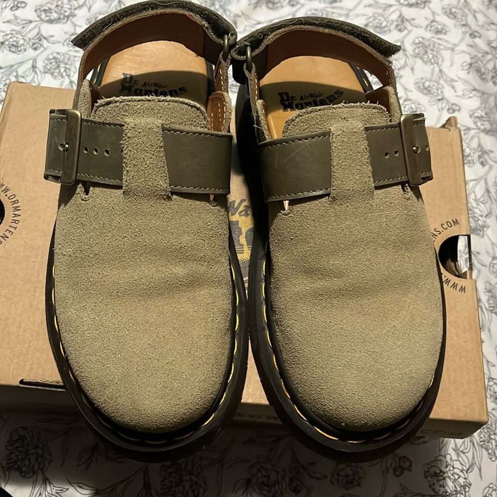 Olive Green Dr. Marten Mules